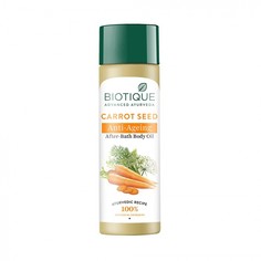 Антивозрастное масло для тела с экстрактом семянам моркови carrot seed anti-ageing after-bath body oil 120мл Biotique