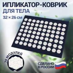 Ипликатор-коврик, основа спанбонд, 70 модулей, 32 × 26 см, цвет темно- синий/белый Onlitop