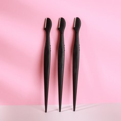 Набор бритв для коррекции бровей, с колпачком, 12,7 см, 3 шт, цвет черный Queen Fair