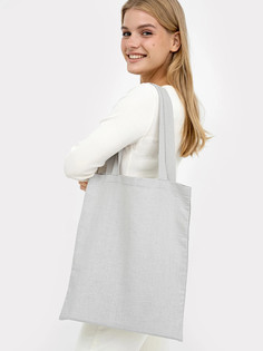Однотонная текстильная сумка-шопер в светло-сером оттенке Mark Formelle