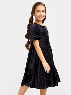 Нарядное велюровое платье черного цвета для девочек Mark Formelle