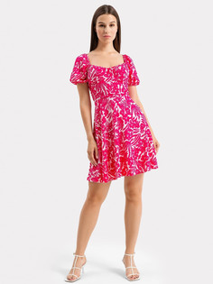 Платье женское ярко-розовое с принтом в виде цветов Mark Formelle