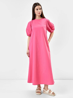 Платье женское макси с рукавами-фонариками в ярко-розовом цвете Mark Formelle