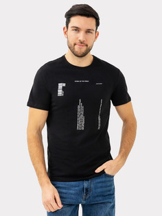 Полуприлегающая футболка черного цвета с текстовым принтом Mark Formelle