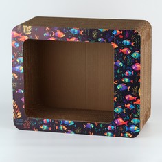 Когтеточка из картона с кошачьей мятой Пушистое счастье