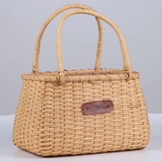 Корзина плетеная (ротанг), 23х14,5хн15/30,5 см, 1 шт., натуральный No Brand