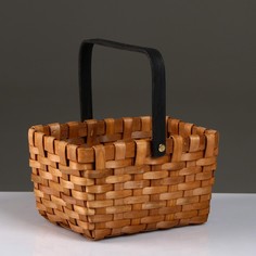 Корзина плетеная, секвойя, 22x15xh12,5/26 см, коричневый No Brand