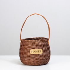 Корзина плетеная (ротанг), 15,5х15,5 см, 1 шт., коричневый No Brand