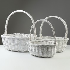 Набор корзин плетеных, 42x34x16/41 см, 37x30x14/36 см, 30x23x13/31 см, 3 шт, ива No Brand