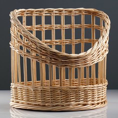 Корзина под багеты, подвес, дно фанера 40×25, h=22/40, верх 40×30, ручное плетение, ива No Brand