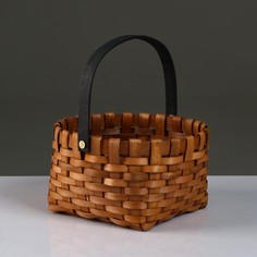 Корзина плетеная, секвойя, d21,5хh12/25 см, коричневый No Brand