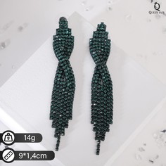 Серьги висячие со стразами Queen Fair