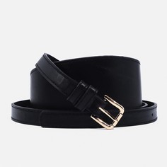 Ремень женский, ширина 7,5 см, пряжка металл, цвет черный No Brand