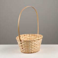 Корзина плетеная , 30х22 x h13/49см, бамбук, натуральный No Brand