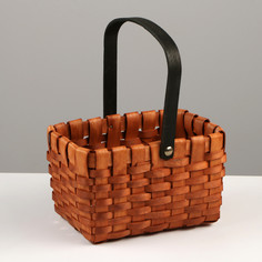 Корзина плетеная, 22 x 15 x h12,5/26 см, секвойя, коричневый No Brand