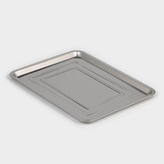 Поднос прямоугольный, 45×35×2 см, нержавеющая сталь No Brand