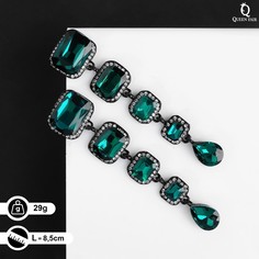 Серьги висячие со стразами Queen Fair