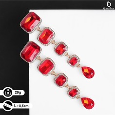 Серьги висячие со стразами Queen Fair