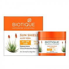 Солнцезащитный крем для лица с алоэ вера 50г Biotique