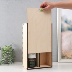 Шкатулка для росписи, под бутылку двойная 21х11х38 см, фанера 6мм No Brand