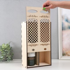 Шкатулка для росписи, под бутылку двойная No Brand