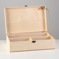 Подарочный ящик 34×21.5×10 см деревянный, с закрывающейся крышкой, с ручкой Дарим красиво