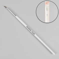 Кисть для дизайна ногтей, загнутая, точечная, 17,5 см, d=2 × 7 мм, цвет белый Queen Fair