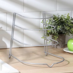 Подставка для хранения сковородок, 4-х ярусная, 28×23×22 см, цвет хром No Brand