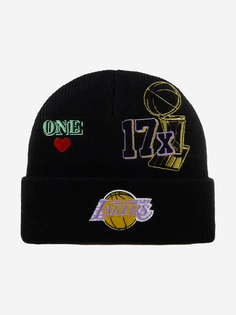 Шапка с отворотом MITCHELL NESS KTCFSH21011-LALBLCK Los Angeles Lakers NBA (черный), Черный Mitchell&Ness
