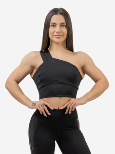 Женский спортивный топ NEBBIA 841 Womens High Support Sports Bra INTENSE Asymmetric, Черный