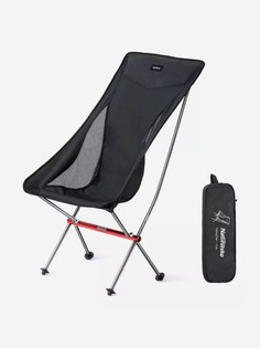 Кресло туристическое Naturehike YL06 складное, черное, высокая спинка, до 150 кг, Черный