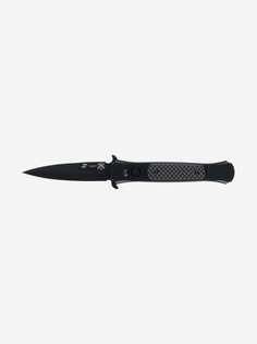 Нож складной Stinger, 118 мм, (черный), материал рукояти: нержавеющая сталь, карбон, Черный