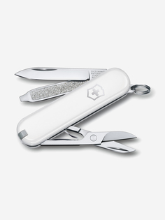 Нож-брелок VICTORINOX Classic SD Colors "Falling Snow", 58 мм, 7 функций, белый, Белый