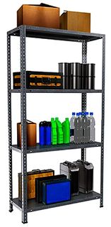 Стеллаж металлический модульный Profsafe ES 150KD/75Х30/4 Черный 4 полки