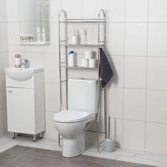 Стеллаж над унитазом, 3 яруса, 48x25x155 см, цвет серебряный No Brand
