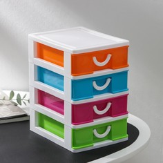 Мини-комод для мелочей, 4 секции, 17,5x13,5x20 см, цвет МИКС No Brand