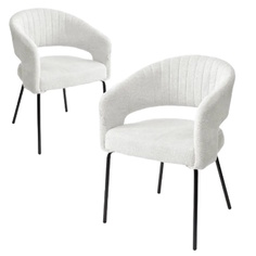 Комплект стульев SNUG WZ2042-18 белая галька, фактурный велюр / черный каркас, 2 шт. M City