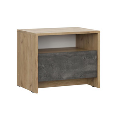 Тумба прикроватная SV-мебель МСП 1 Серия 2 Дуб Золотой/Камень Темный