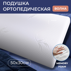 Подушка ортопедическая Relaxon Memory Foam, 50х30 с эффектом памяти 2 валика 8 и 11 см Available