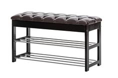 Банкетка Leset Афина 78,6x47x30,6 см, венге/хром/коричневый