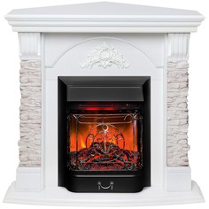 Электрокамин RealFlame Athena Coner GR с очагом Majestic Lux BL, пульт ДУ