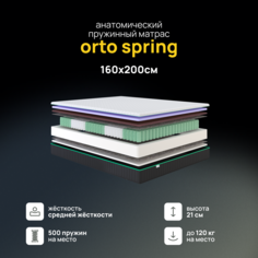 Ортопедический матрас Darwin Orto Spring 160х200 см пружинный