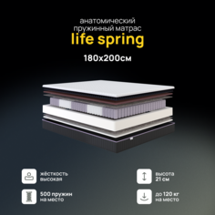 Ортопедический матрас Darwin Life Spring 180х200 см пружинный