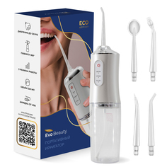 Ирригатор портативный для полости рта с 4 насадками Evo Beauty White 220 мл