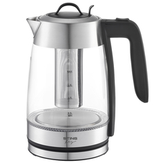 Чайник электрический STINGRAY ST-KT3006A 1.8 л прозрачный, серебристый, черный