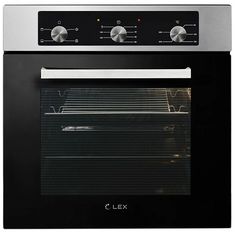 Встраиваемый электрический духовой шкаф LEX EDM 042 IX черный, серебристый