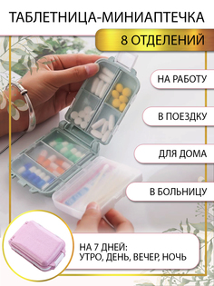 Таблетница Lolocandy портативный контейнер для таблеток, розовый
