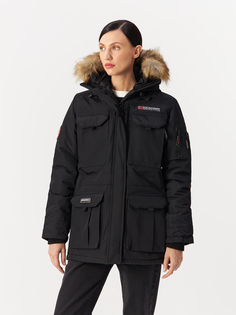 Парка женская Geographical Norway WW1254F-GNO, с капюшоном, черный, 2XL