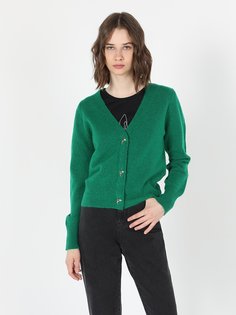 Кардиган женский Colins CL1060698_Q1.V1_GRN зеленый M