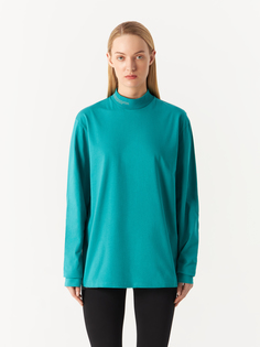 Футболка женская PANGAIA ORGANIC COTTON HIGH NECK LONG SLEEVE T-SHIRT зеленая L